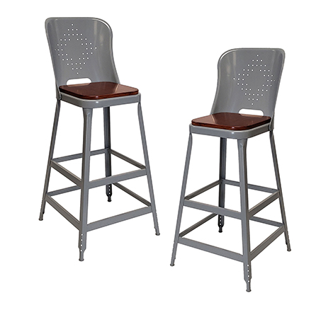 METAL STOOL WITH WOOD